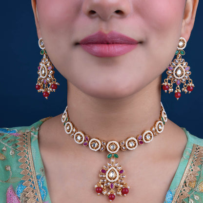 Colour Splash Kundan Necklace Set