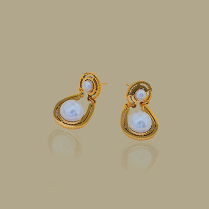 Dual Pearl Dangle Earrings