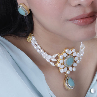 Aqua Astral Pearl Necklace