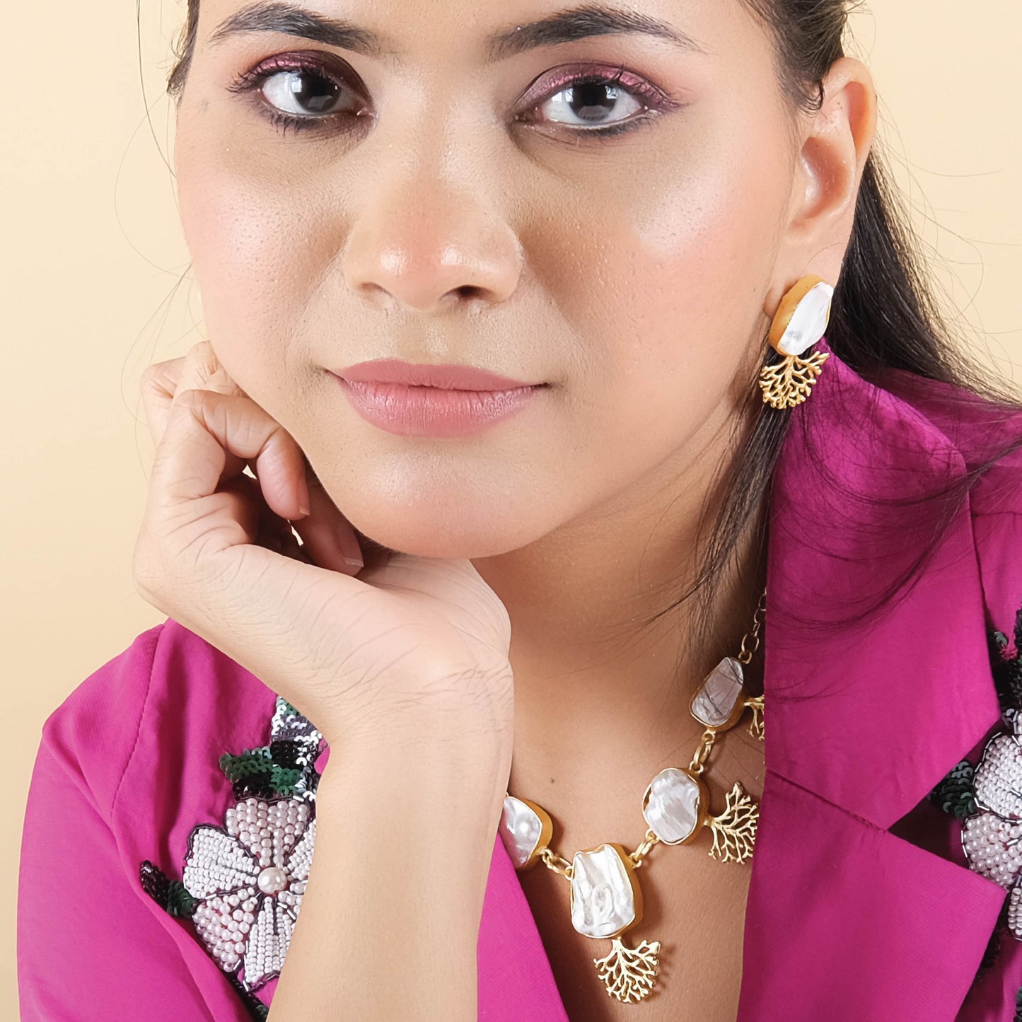 Coral Pearl Necklace