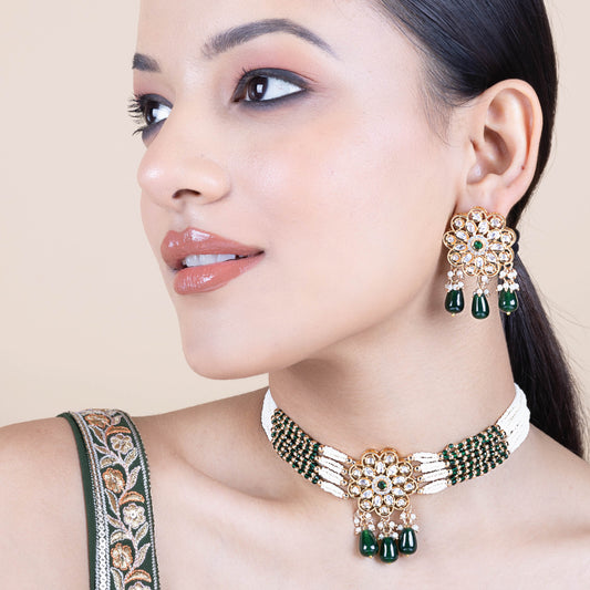 Groove Green Kundan Choker