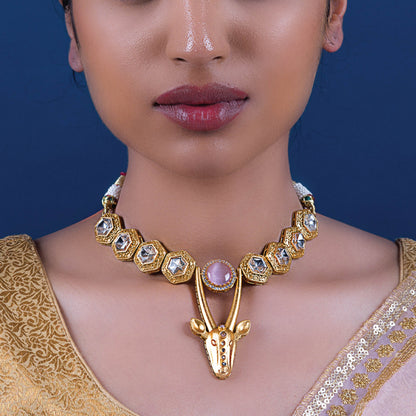 Deer Facet Kundan Necklace