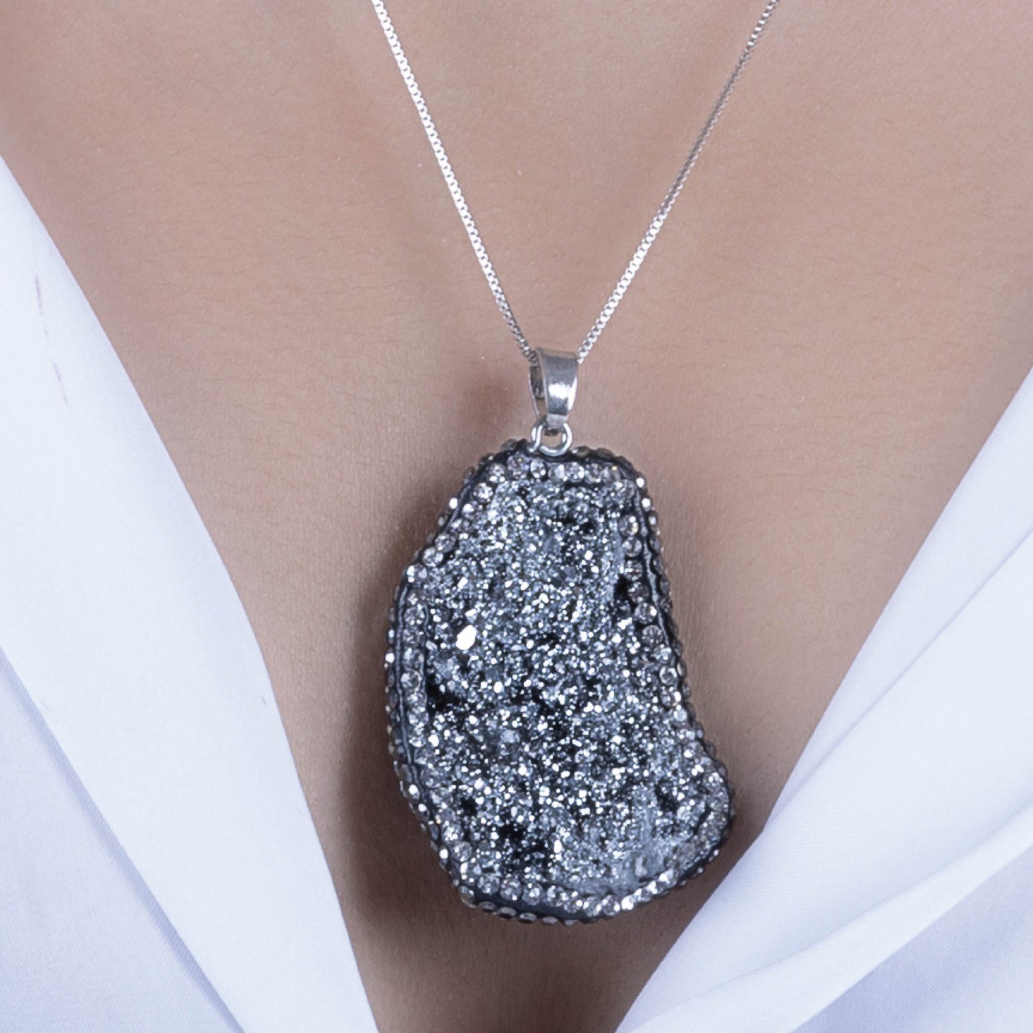 Midnight Shimmer Druzy Pendant