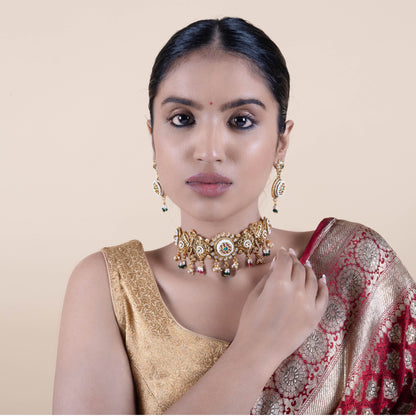 Temple Gold Kundan Choker