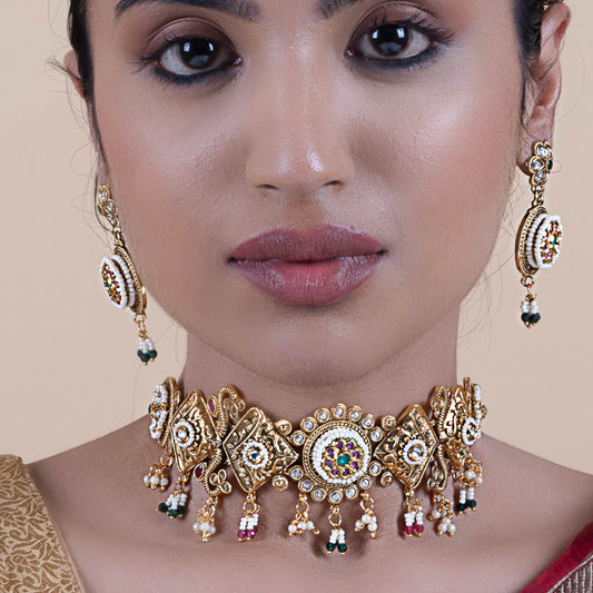 Temple Gold Kundan Choker