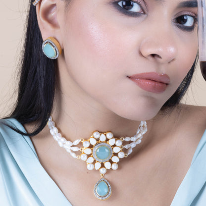 Aqua Astral Pearl Necklace