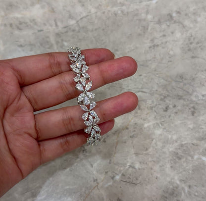 Petal Link American Diamond Bracelet