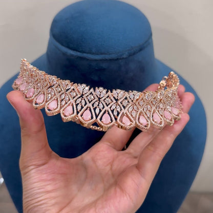 Roseate Aura American Diamond Necklace