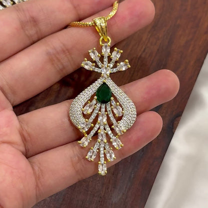 Emerald Drape Pendant Set