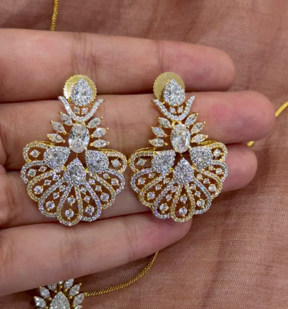 Royal Plumage American Diamond Pendant Set