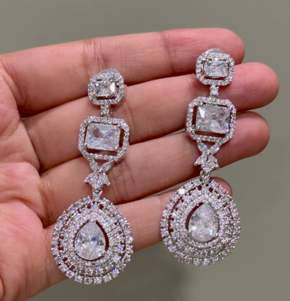 Dual Grace American Diamond Necklace