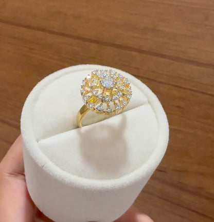 Solitaire Swirl Adjustable Ring