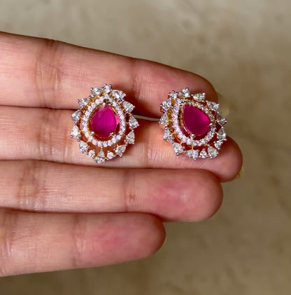 Ruby Dewdrop Pendant Set