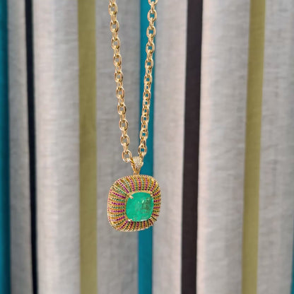 Aqua Sunburst Pendant