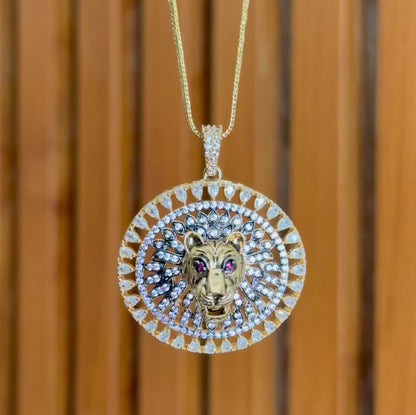 Lion's Regal Aura American Diamond Pendant