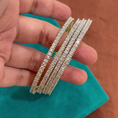 Single Line Solitaire  American Diamond Bangles